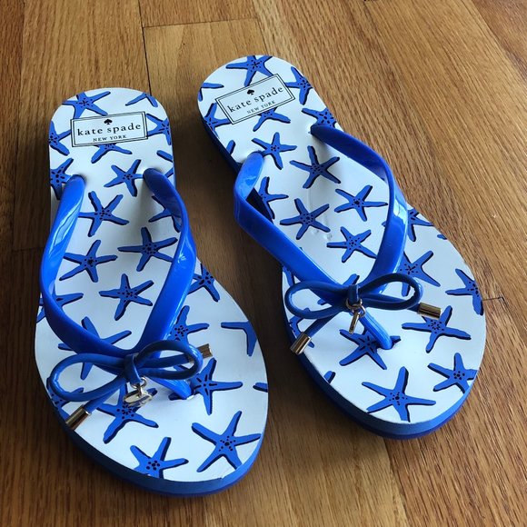 kate spade blue flip flops